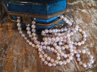 Cultured Freshwater Pearl Single Strand Necklace 200 Hand Knotted 8 mm Near Round Pearls Multi-Colored: White, Pink, Peach, Lavender 72 Inches Long