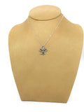 Fleur de Lis Pendant Necklace Sterling Silver with Hidden Bail 3.91 Grams 21 mm Wide 27 mm 16 Inches Long Cable Chain 3 Grams
