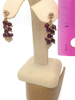 Bohemian Garnet Culture Freshwater Pearls Dangle Earrings 8 x 5 mm Rose Gold-Plated Sterling Silver Chain 5 mm Ball Earring Post 1 Inch Long