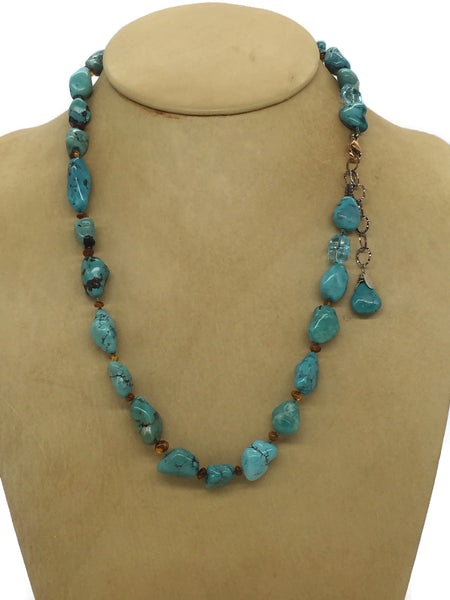 Bundle Deal-Blue Turquoise Slab Necklace + Blue Turquoise Slab Earrings +  Leather Cuff Ranch Junkie Mercantile LLC