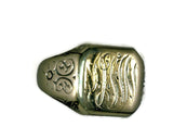 Vintage Estate Men's Signet Ring 14 Karat Gold Sun Burst Engraved Monogram Script 12.9 Grams Size 11.5