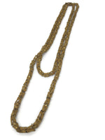 Fancy Byzantine Style Handmade Gold Washed Alloy Chain with Interlocking S-shaped Clasp 44 Inches Long