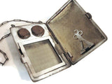 Antique Vanity Purse Sterling Silver Coin Compartments Engraved Gold Washed Interior 127 Grams 3 Inches Wide 4 Inches Long