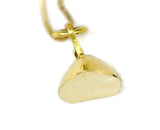 Iron Charm 18 Karat Yellow Gold for Necklace or Bracelet 1.8 Grams 10 mm Thick 19 mm Wide 0.75 Inches Long