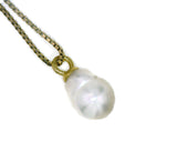 Cultured Saltwater White Pearl Pendant 18 Karat Yellow Gold Paspaley Pearl Fine Circle "The Snowman" 12-15 mm Wide 20 mm Long