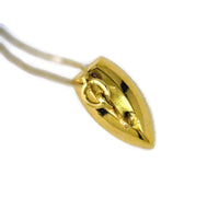 Iron Charm 18 Karat Yellow Gold for Necklace or Bracelet 1.8 Grams 10 mm Thick 19 mm Wide 0.75 Inches Long