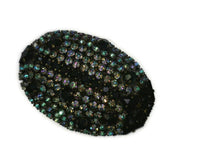 Yves Saint Laurent Lady Bug Brooch Vintage Black and Midnight Blue Rhinestones 1 3/4 Inches Wide 2 1/4 Inches Long
