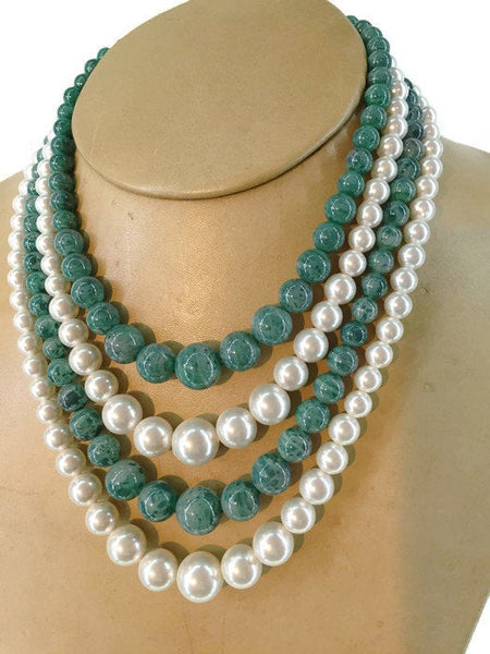 Jade Beads Necklace (14K) – Popular J