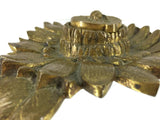 Sunflower with Bee Ink Well Ormolu Golden Brass 20th Century Casting 525 Grams 6 Inches Wide 2 Inches Deep 8 Inches Long