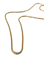 Yellow Gold Chain Necklace 14 Karat Popcorn Style Diamond Cut 2 mm Thick 2 mm Wide 5.9 Grams Lobster Claw Clasp 20 Inches Long