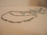 Edwardian Fringe Necklace Platinum Aquamarine Diamond and Seed Pearls Aquamarine 16.70 ctw Diamond 2.30 CTW 9.33 Grams 16 Inches